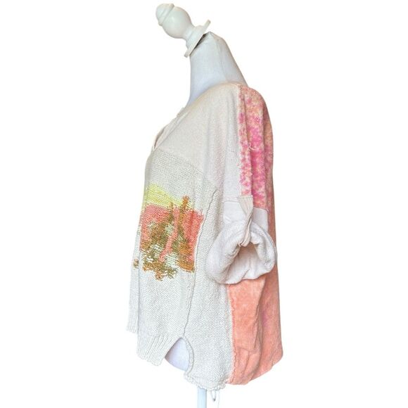 Pilcro Anthropologie Desert Intarsia Sweater Tee Womens Size Medium Cotton - Picture 6 of 15